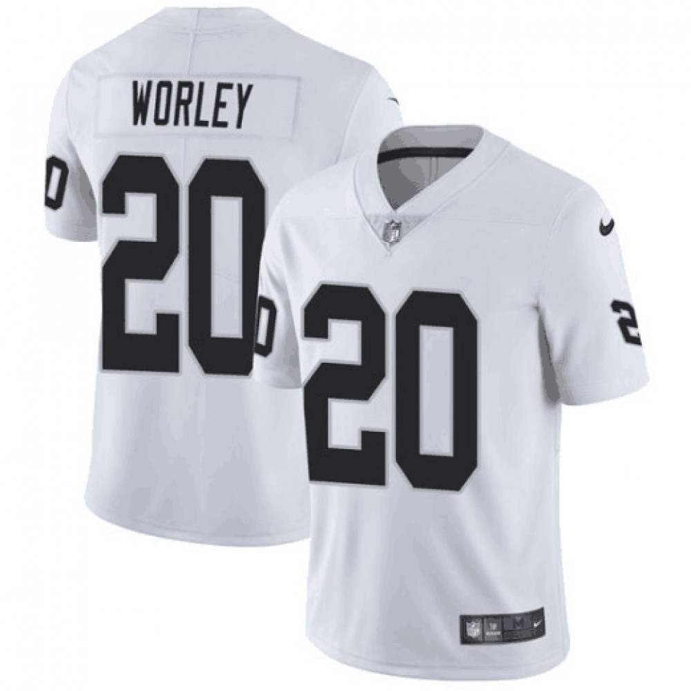 Men's Oakland Raiders #20 Daryl Worley White Vapor Untouchable Limited Stitched NFL Jersey Men's Oakland Raiders #20 Daryl Worley White Vapor Untouchable Limited Stitched NFL Jersey