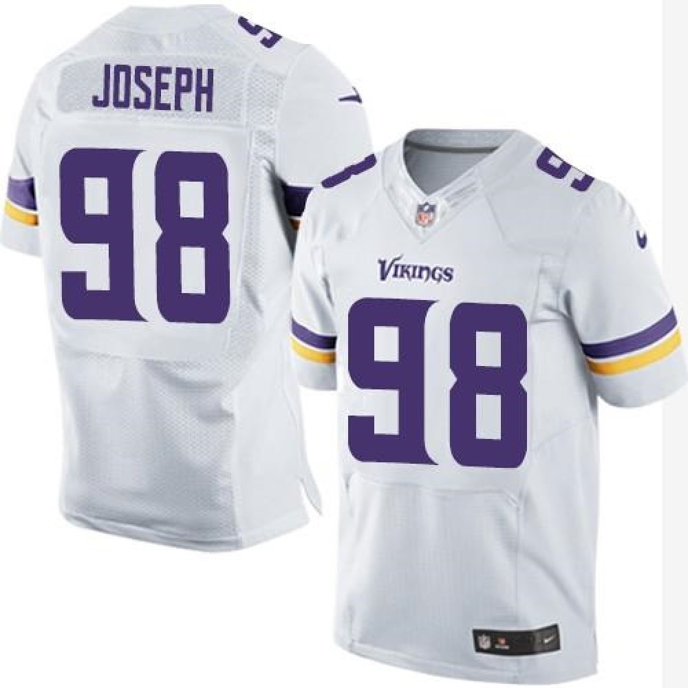 Nike Vikings #98 Linval Joseph White Men's Stitched NFL Elite Jersey