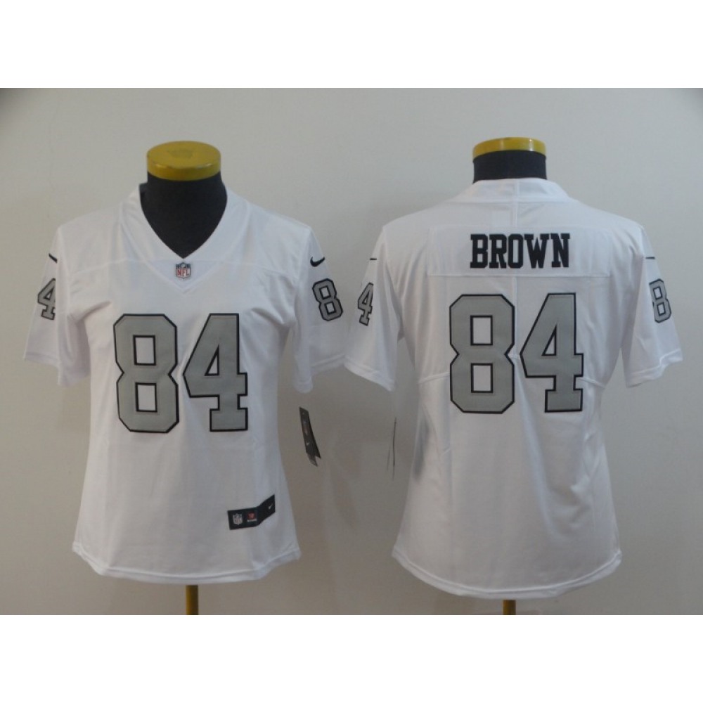 Women's Oakland Raiders #84 Antonio Brown White Limited Rush Stitched NFL Jersey(Run Small) Women's Oakland Raiders #84 Antonio Brown White Limited Rush Stitched NFL Jersey(Run Small)