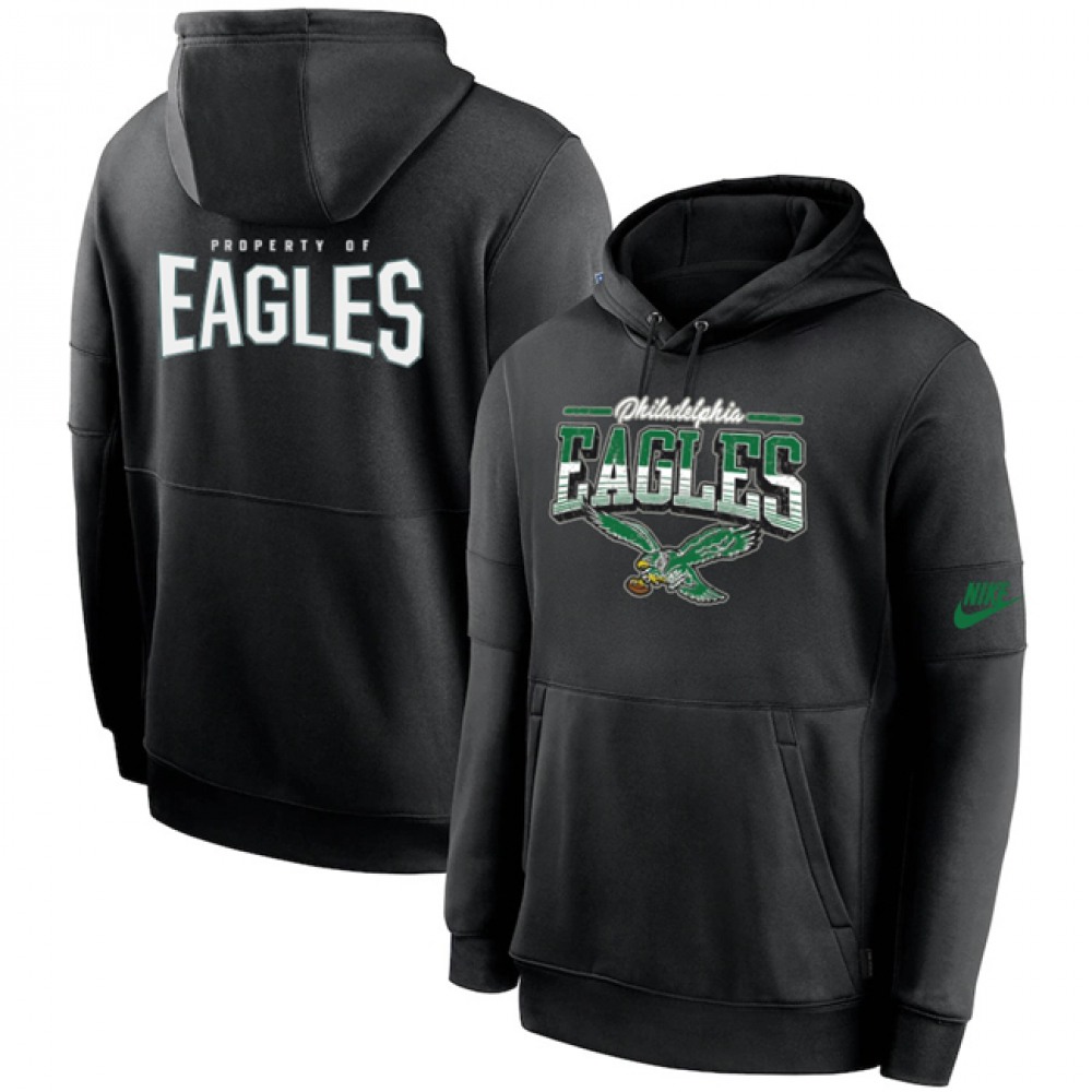 Men's Philadelphia Eagles Black Sideline Pullover Hoodie Men's Philadelphia Eagles Black Sideline Pullover Hoodie