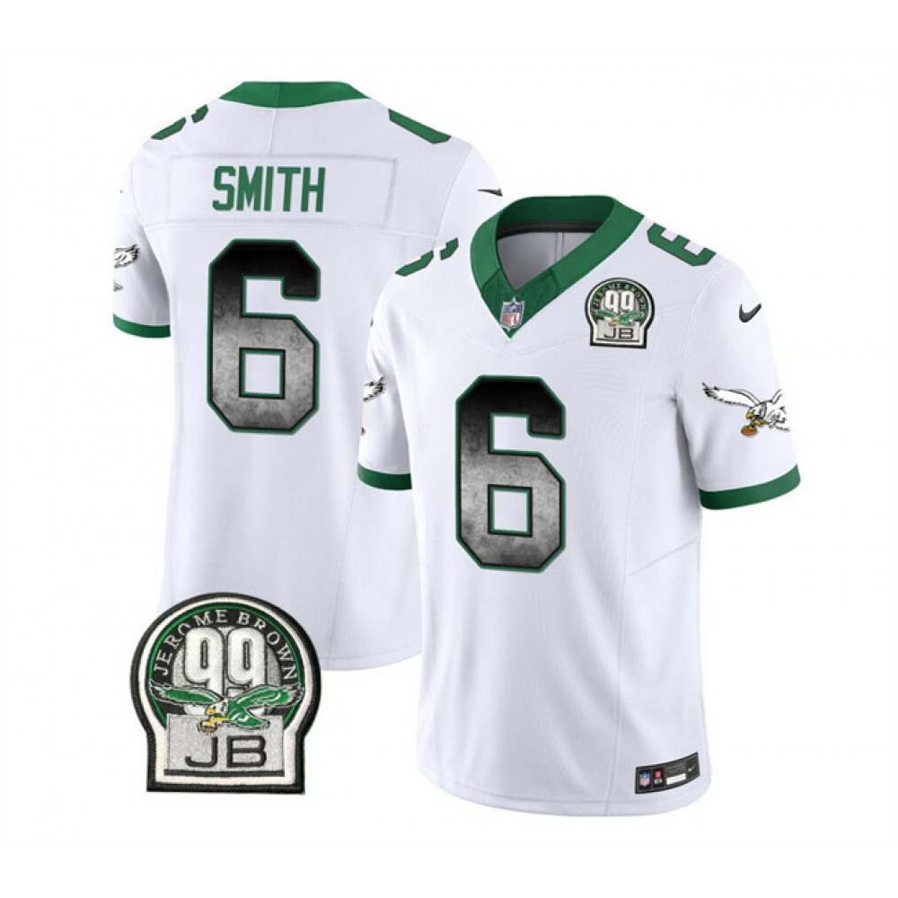 Men's Philadelphia Eagles #6 DeVonta Smith White 2023 F.U.S.E. Throwback Vapor Untouchable Limited Stitched Football Jersey Men's Philadelphia Eagles #6 DeVonta Smith White 2023 F.U.S.E. Throwback Vapor Untouchable Limited Stitched Football Jersey