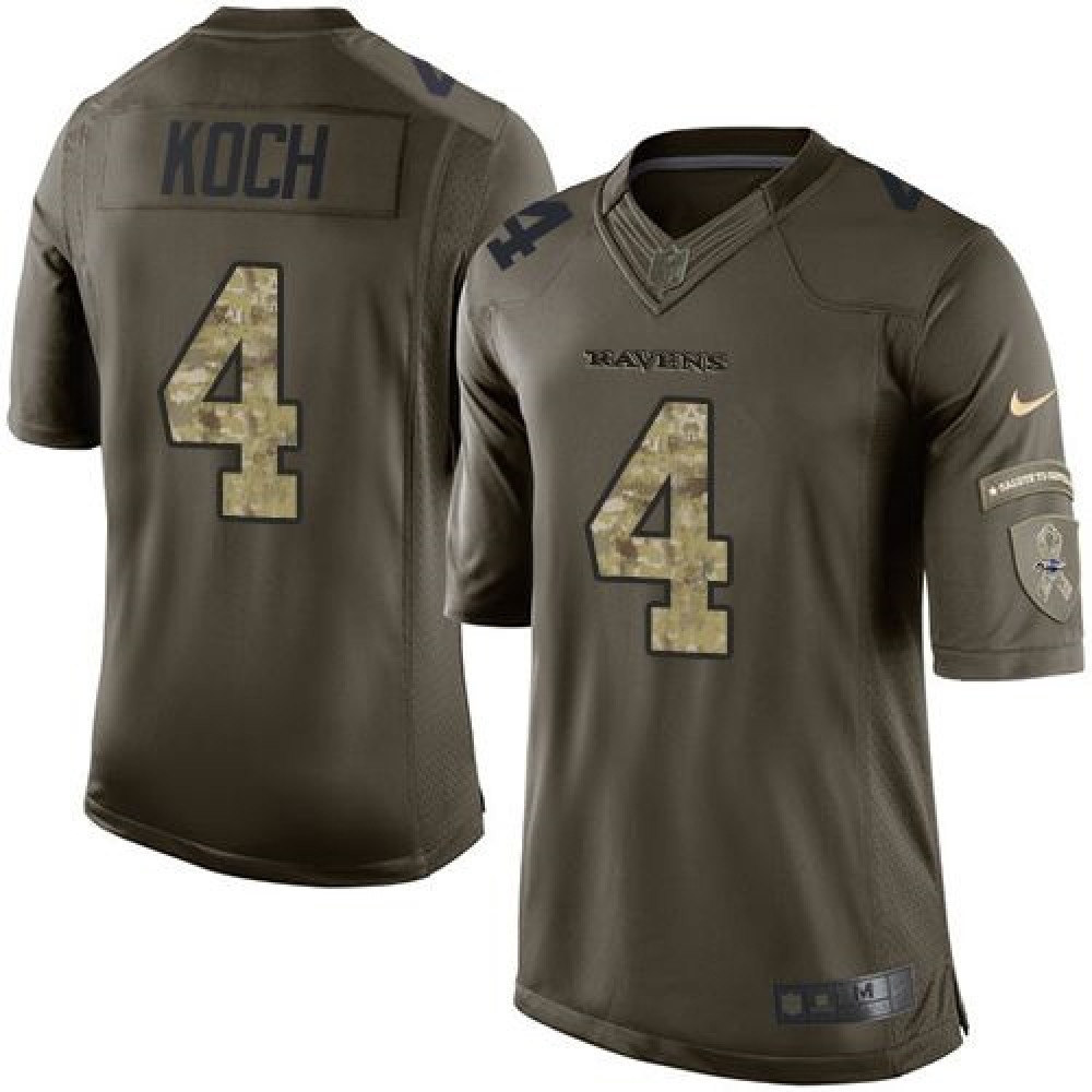 Nike Ravens #4 Sam Koch Green Men's Stitched NFL Limited Salute to Service Jersey Nike Ravens #4 Sam Koch Green Men's Stitched NFL Limited Salute to Service Jersey