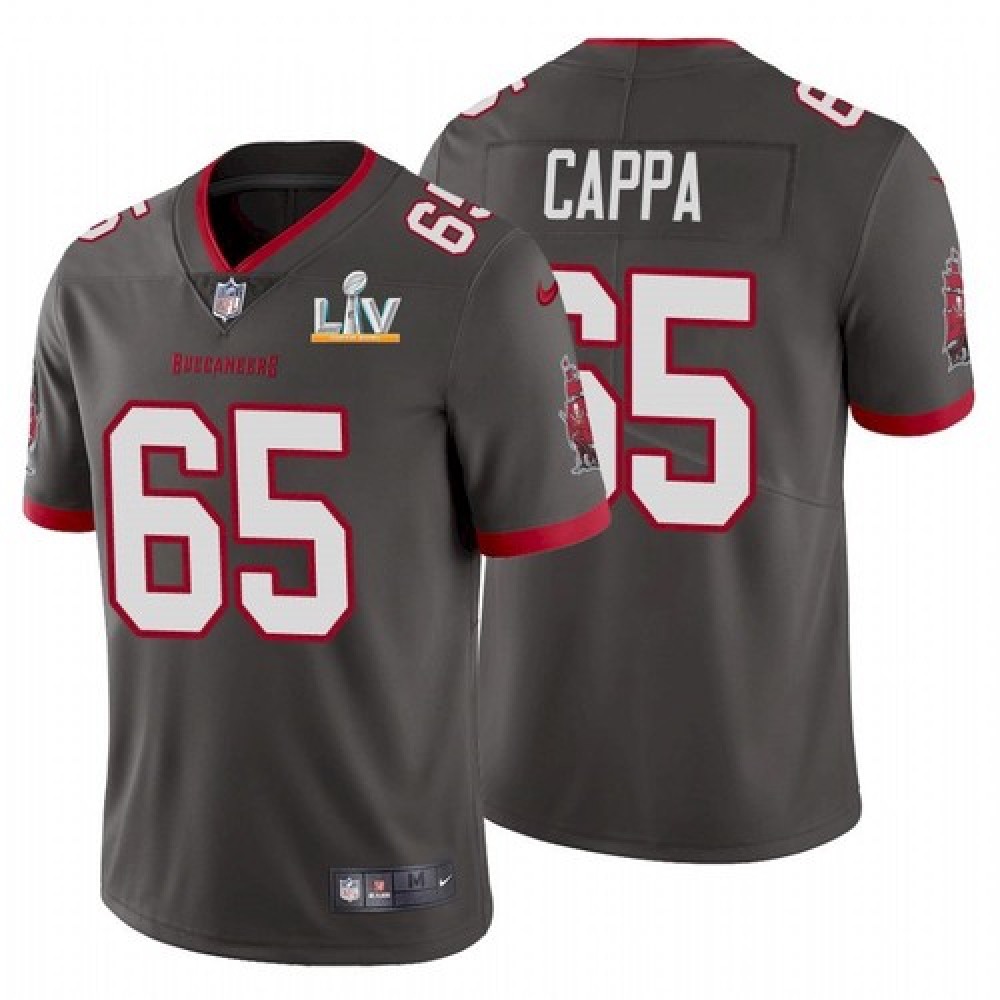 Men's Tampa Bay Buccaneers #65 Alex Cappa Grey 2021 Super Bowl LV Limited Stitched Jersey Men's Tampa Bay Buccaneers #65 Alex Cappa Grey 2021 Super Bowl LV Limited Stitched Jersey