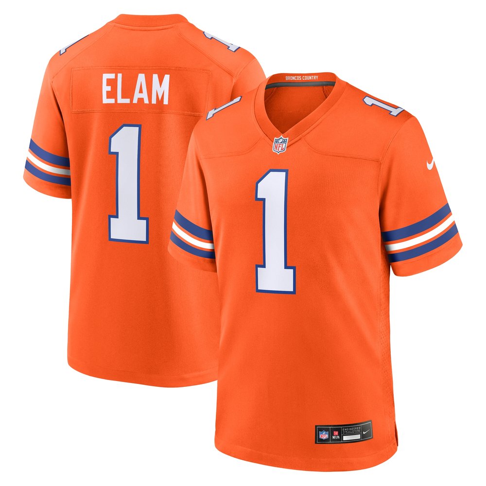 Men's Denver Broncos Jason Elam Nike Orange Mile High Collection 1977 Throwback Retired Player Game Jersey Men's Denver Broncos Jason Elam Nike Orange Mile High Collection 1977 Throwback Retired Player Game Jersey