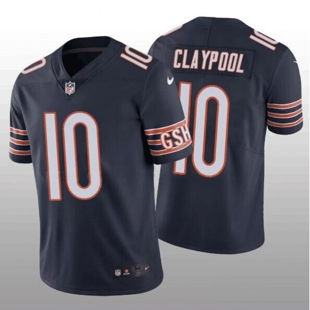 Men's Chicago Bears #10 Chase Claypool Navy Vapor untouchable Limited Stitched Football Jersey Men's Chicago Bears #10 Chase Claypool Navy Vapor untouchable Limited Stitched Football Jersey