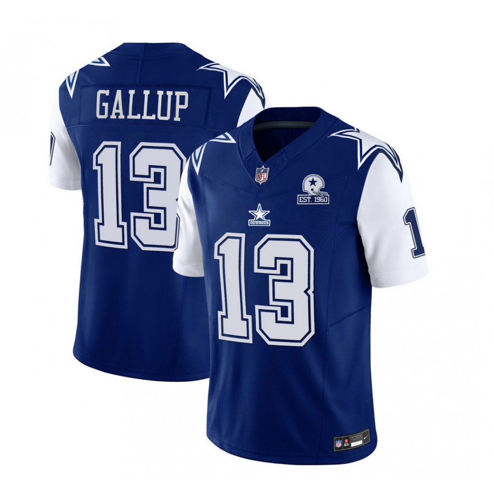 Men's Dallas Cowboys #13 Michael Gallup Navy 2023 F.U.S.E. With 1960 Patch Vapor Limited Stitched Football Jersey Men's Dallas Cowboys #13 Michael Gallup Navy 2023 F.U.S.E. With 1960 Patch Vapor Limited Stitched Football Jersey