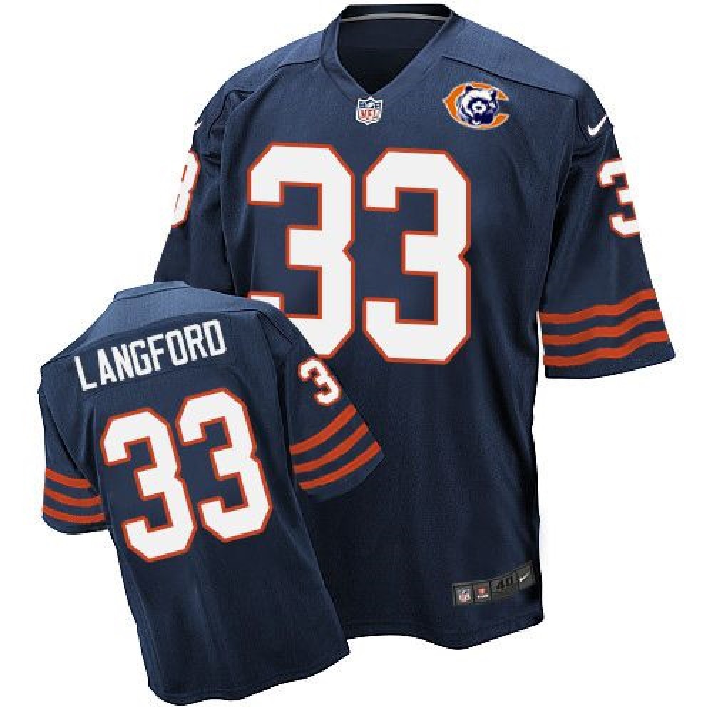 Nike Bears #33 Jeremy Langford Navy Blue Throwback Men's Stitched NFL Elite Jersey Nike Bears #33 Jeremy Langford Navy Blue Throwback Men's Stitched NFL Elite Jersey