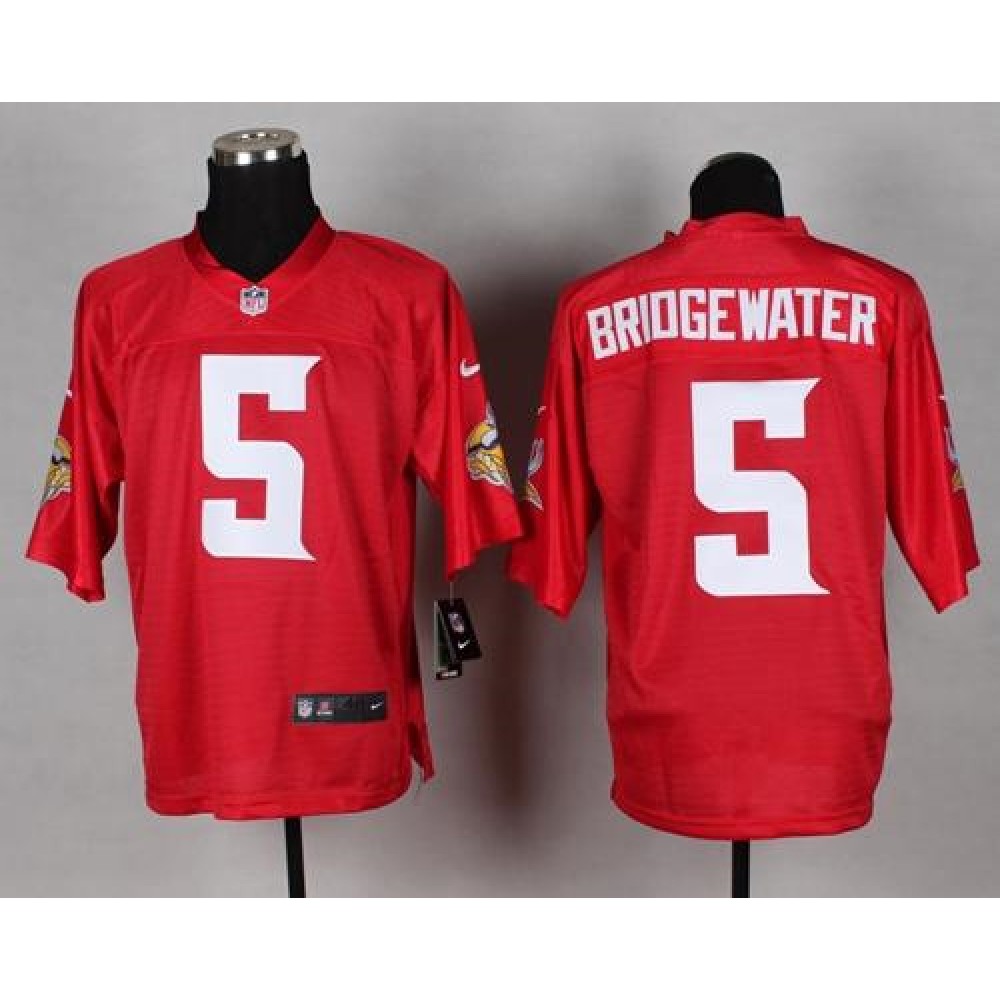 Nike Vikings #5 Teddy Bridgewater Red Men's Stitched NFL Elite QB Practice Jersey