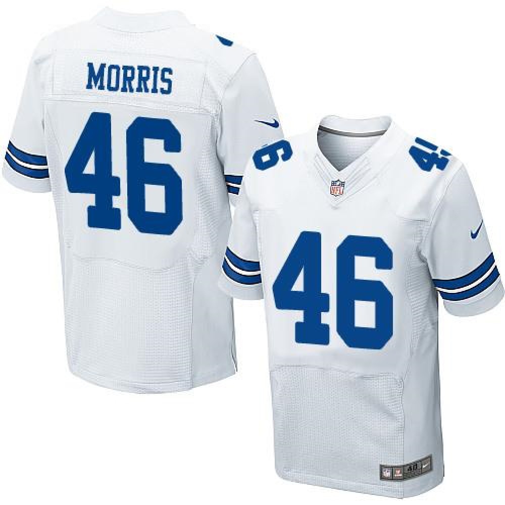 Nike Cowboys #46 Alfred Morris White Men's Stitched NFL Elite Jersey Nike Cowboys #46 Alfred Morris White Men's Stitched NFL Elite Jersey