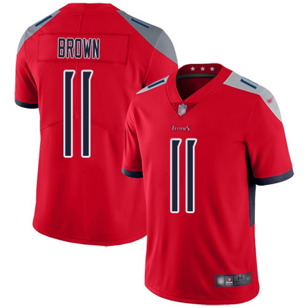 Men's Tennessee Titans #11 A.J. Brown Red Stitched Inverted Legend Jersey Men's Tennessee Titans #11 A.J. Brown Red Stitched Inverted Legend Jersey