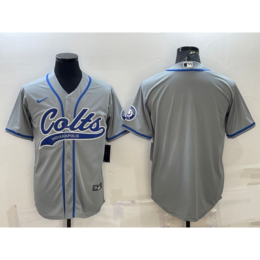 Men's Indianapolis Colts Blank Grey Cool Base Stitched Baseball Jersey Men's Indianapolis Colts Blank Grey Cool Base Stitched Baseball Jersey