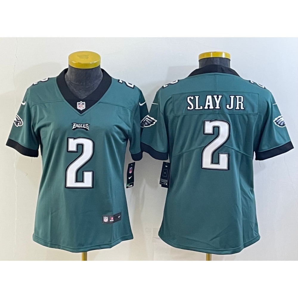 Women's Philadelphia Eagles #2 Darius Slay Jr. Green Vapor Untouchable Limited Stitched Football Jersey(Run Small) Women's Philadelphia Eagles #2 Darius Slay Jr. Green Vapor Untouchable Limited Stitched Football Jersey(Run Small)