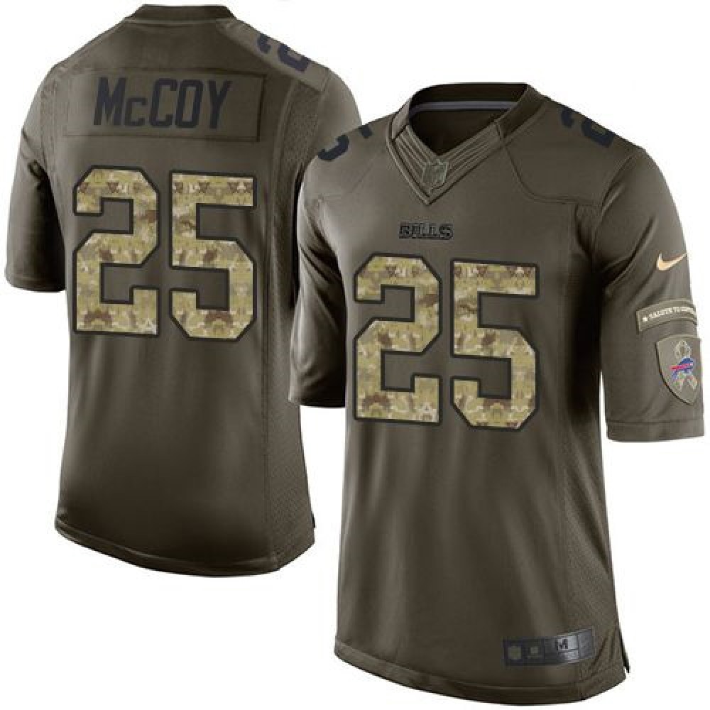 Nike Bills #25 LeSean McCoy Green Men's Stitched NFL Limited Salute To Service Jersey Nike Bills #25 LeSean McCoy Green Men's Stitched NFL Limited Salute To Service Jersey