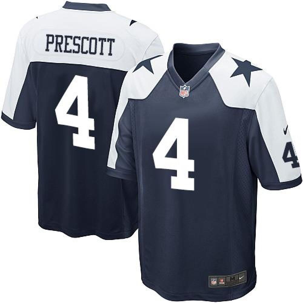 Nike Cowboys #4 Dak Prescott Navy Blue Thanksgiving Throwback Youth Stitched NFL Elite Jersey Nike Cowboys #4 Dak Prescott Navy Blue Thanksgiving Throwback Youth Stitched NFL Elite Jersey