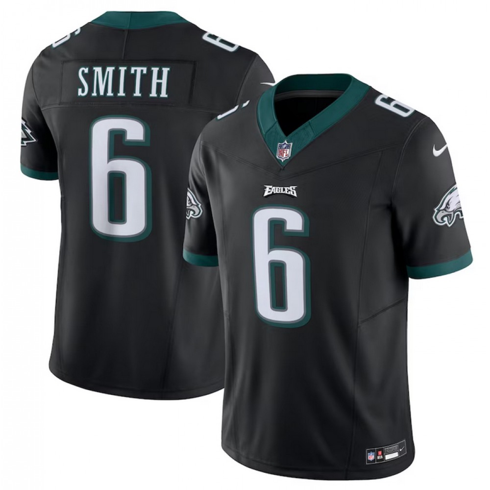 Men's Philadelphia Eagles #6 DeVonta Smith Black 2023 F.U.S.E. Vapor Untouchable Limited Stitched Football Jersey Men's Philadelphia Eagles #6 DeVonta Smith Black 2023 F.U.S.E. Vapor Untouchable Limited Stitched Football Jersey