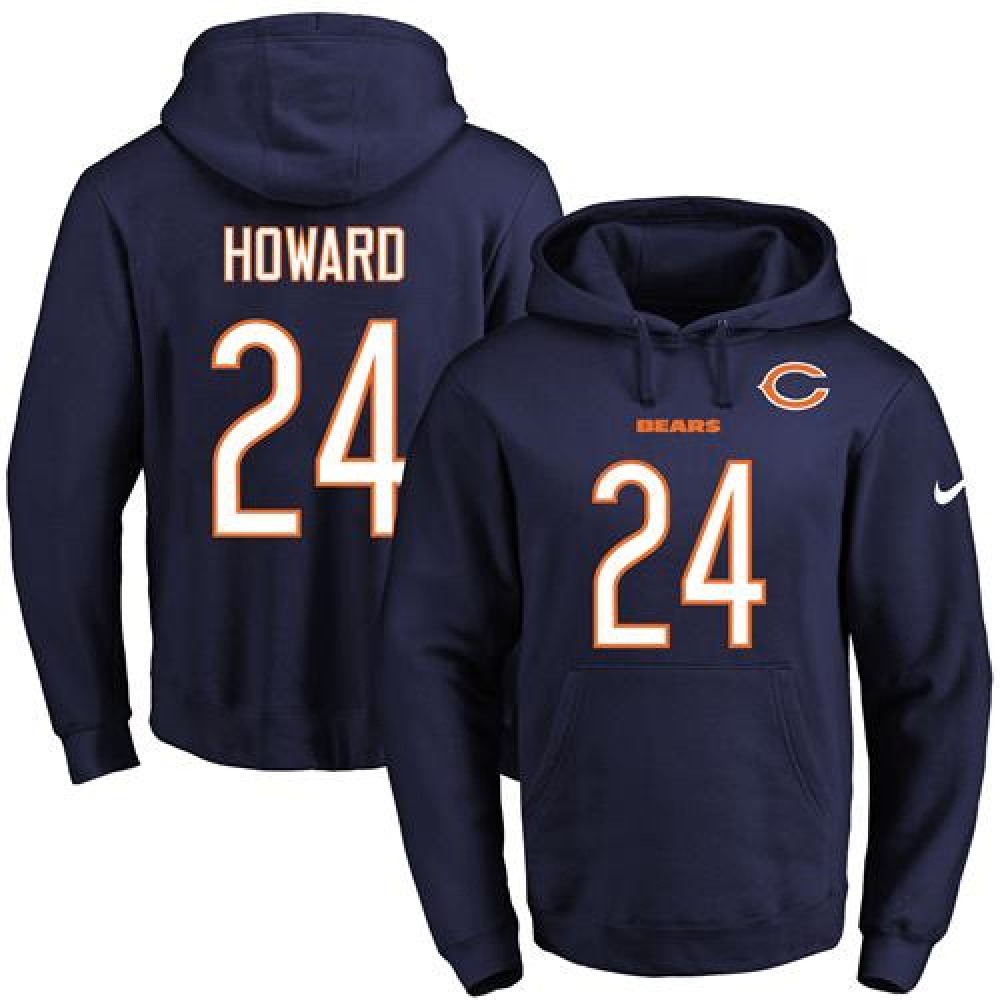 Nike Bears #24 Jordan Howard Navy Blue Name & Number Pullover NFL Hoodie Nike Bears #24 Jordan Howard Navy Blue Name & Number Pullover NFL Hoodie
