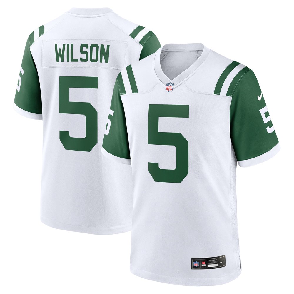 Men's New York Jets Garrett Wilson Nike White Classic Alternate Game Jersey Men's New York Jets Garrett Wilson Nike White Classic Alternate Game Jersey