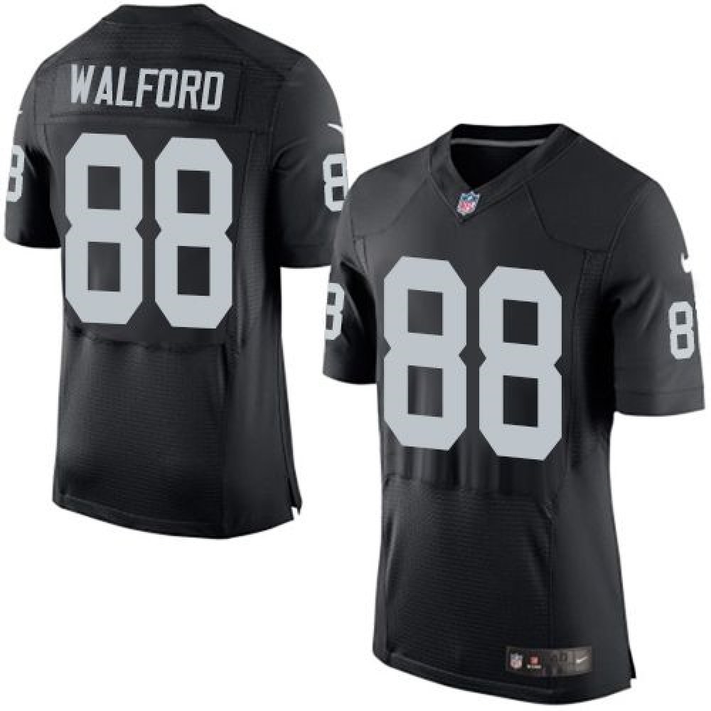 Nike Raiders #88 Clive Walford Black Team Color Men's Stitched NFL New Elite Jersey Nike Raiders #88 Clive Walford Black Team Color Men's Stitched NFL New Elite Jersey