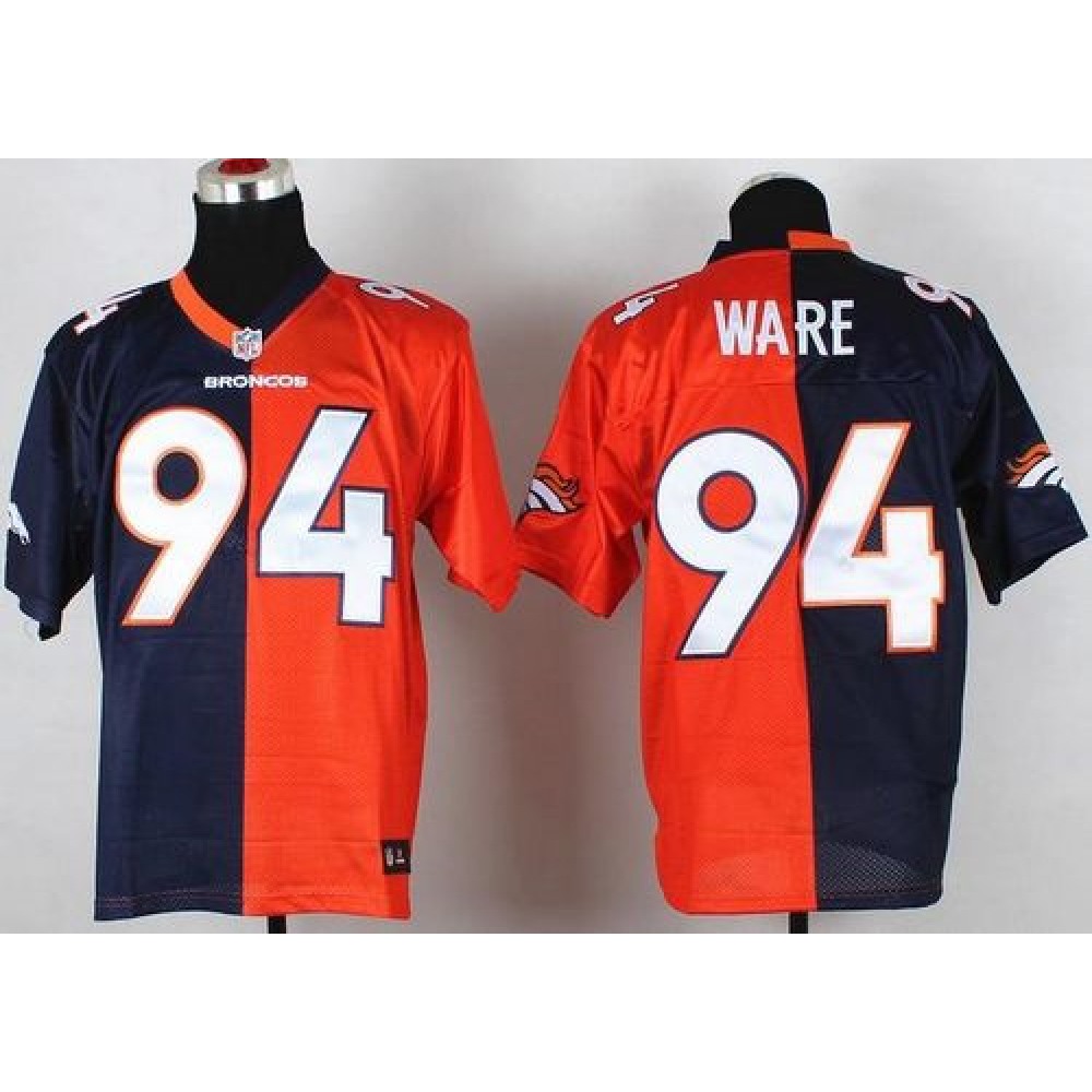 Nike Broncos #94 DeMarcus Ware Orange/Navy Blue Men's Stitched NFL Elite Split Jersey Nike Broncos #94 DeMarcus Ware Orange/Navy Blue Men's Stitched NFL Elite Split Jersey
