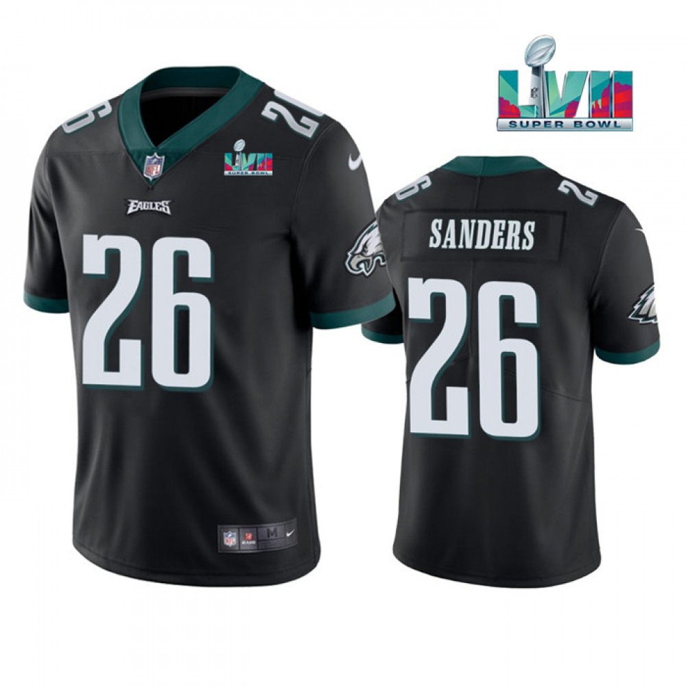 Youth Philadelphia Eagles #26 Miles Sanders Black Super Bowl LVII Patch Vapor Untouchable Limited Stitched Football Jersey Youth Philadelphia Eagles #26 Miles Sanders Black Super Bowl LVII Patch Vapor Untouchable Limited Stitched Football Jersey