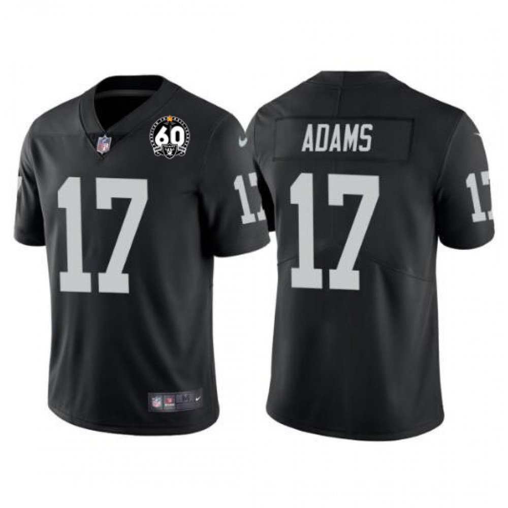 Youth Las Vegas Raiders #17 Davante Adams Black 60th Anniversary Patch Vapor Untouchable Limited Stitched NFL Jersey Youth Las Vegas Raiders #17 Davante Adams Black 60th Anniversary Patch Vapor Untouchable Limited Stitched NFL Jersey
