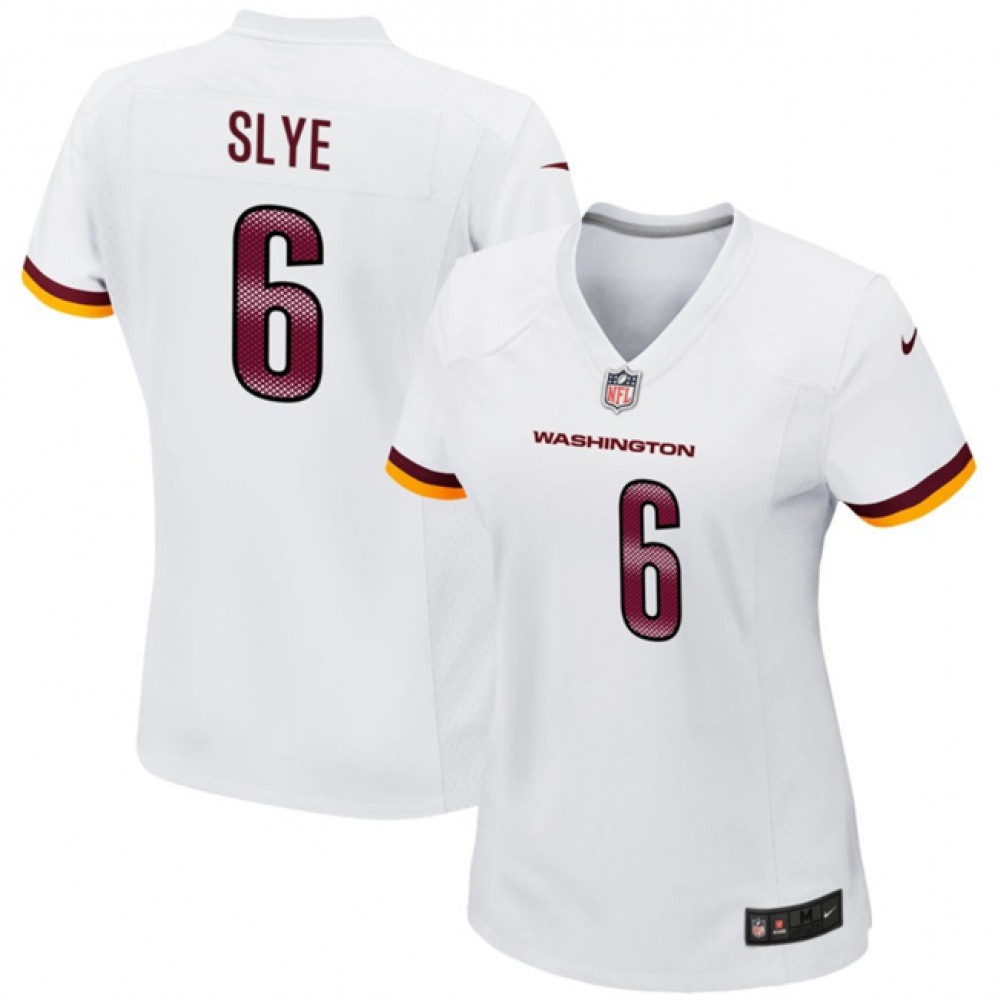 Women's Washington Commanders #6 Joey Slye White Stitched Jersey(Run Small) Women's Washington Commanders #6 Joey Slye White Stitched Jersey(Run Small)