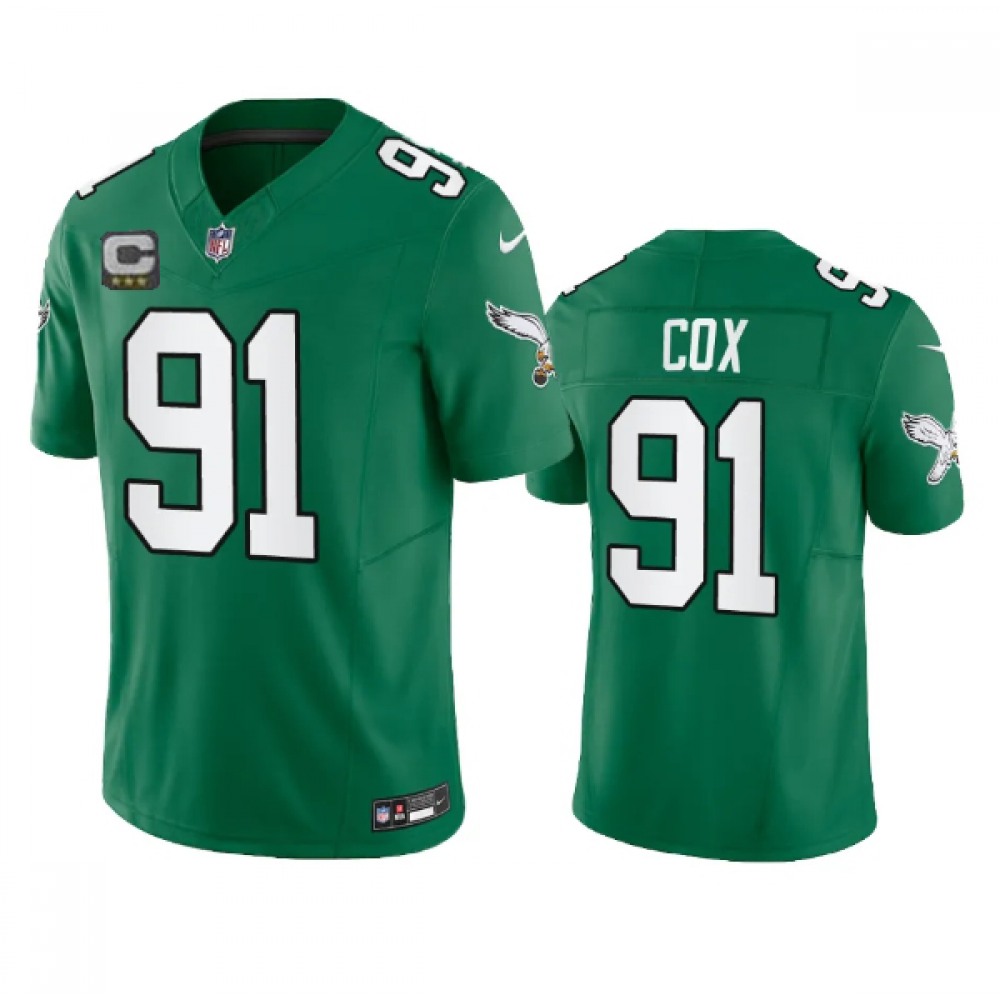 Men's Philadelphia Eagles #91 Fletcher Cox Green 2023 F.U.S.E. With 3-starC Patch Vapor Untouchable Stitched Football Jersey Men's Philadelphia Eagles #91 Fletcher Cox Green 2023 F.U.S.E. With 3-starC Patch Vapor Untouchable Stitched Football Jersey