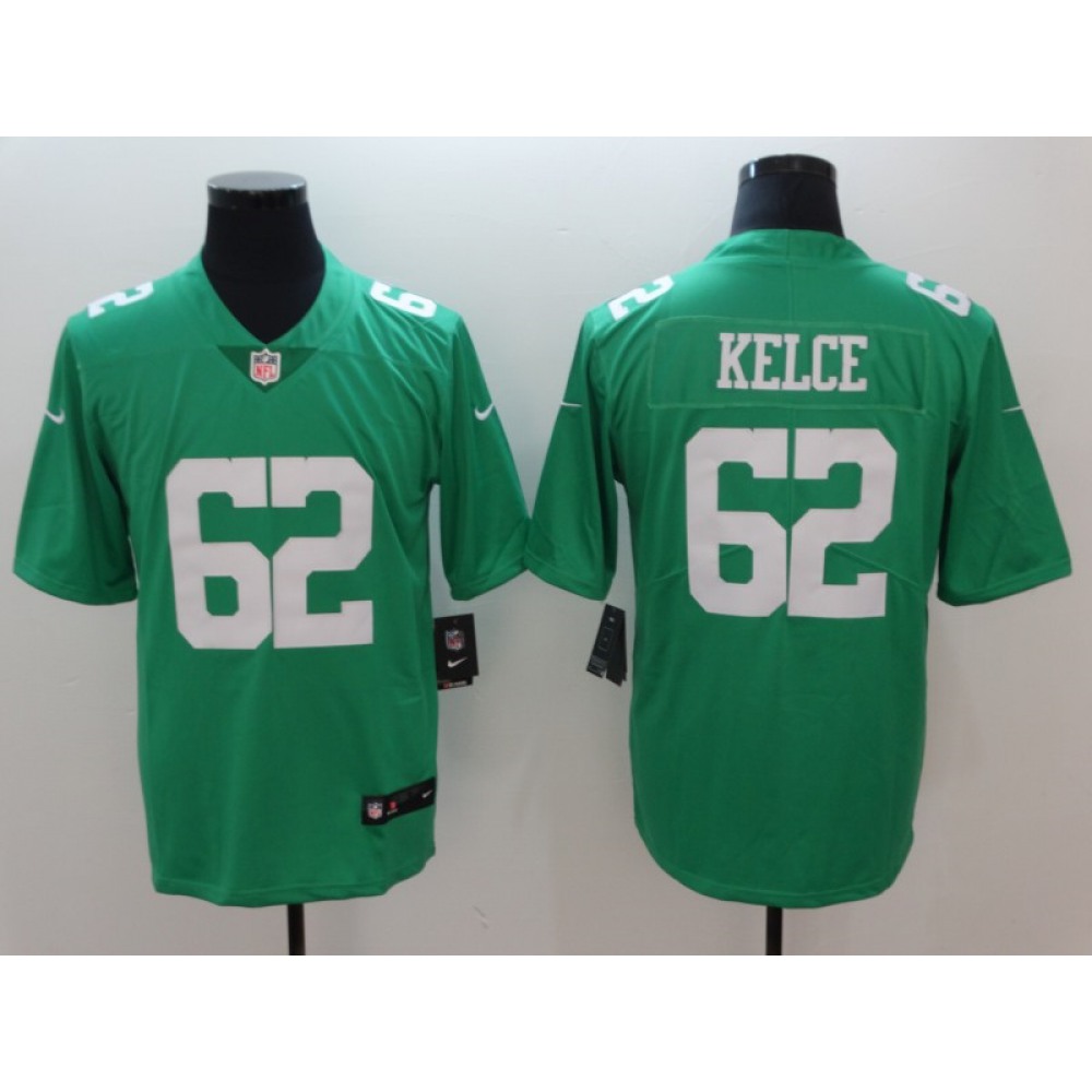 Men's Philadelphia Eagles #62 Jason Kelce Green Throwback Vapor Untouchable Limited Stitched NFL Jersey Men's Philadelphia Eagles #62 Jason Kelce Green Throwback Vapor Untouchable Limited Stitched NFL Jersey