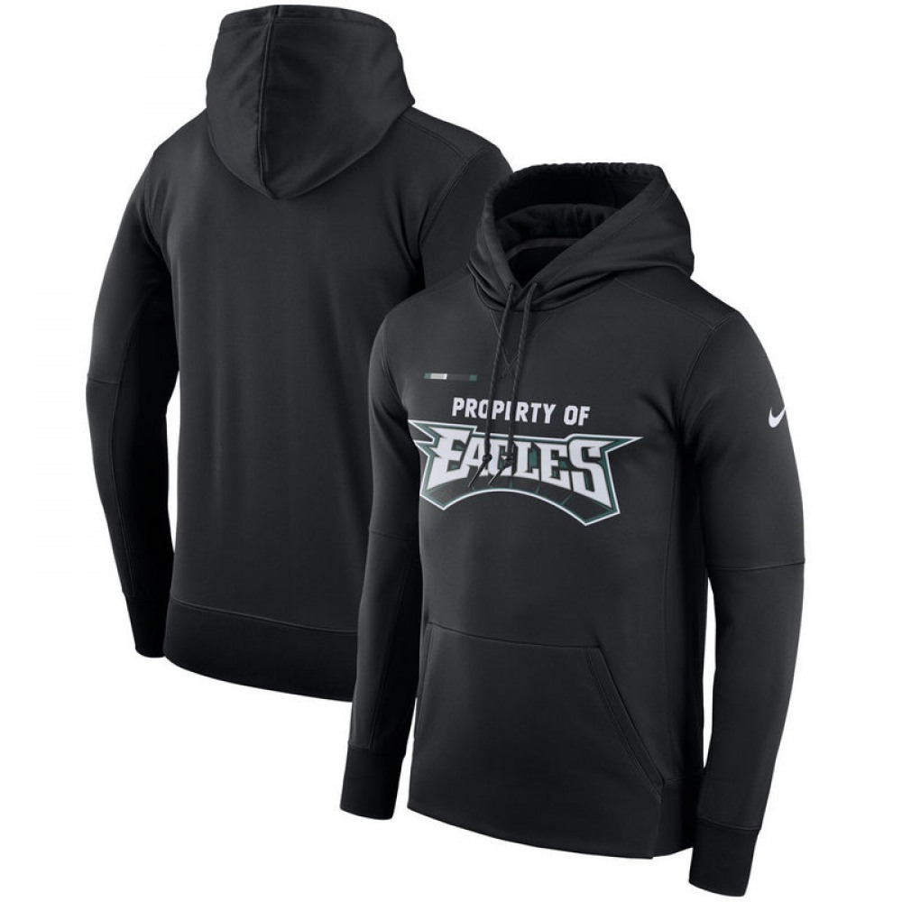 Men's Philadelphia Eagles Nike Black Sideline Property Of Performance Pullover Hoodieover Hoodie Men's Philadelphia Eagles Nike Black Sideline Property Of Performance Pullover Hoodieover Hoodie