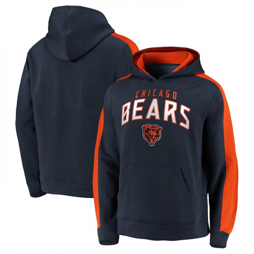 Men's Chicago Bears Navy Game Time Arch Pullover Hoodie Men's Chicago Bears Navy Game Time Arch Pullover Hoodie