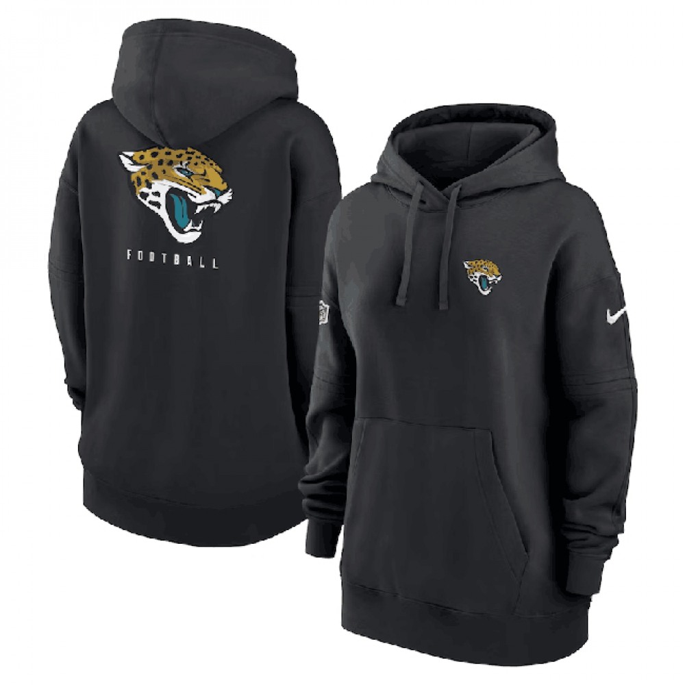 Women's Jacksonville Jaguars Black Sideline Club Fleece Pullover Hoodie(Run Small) Women's Jacksonville Jaguars Black Sideline Club Fleece Pullover Hoodie(Run Small)