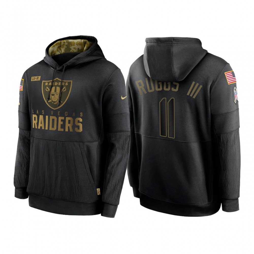 Men's Las Vegas Raiders #11 Henry Ruggs III 2020 Black Salute to Service Sideline Performance Pullover Hoodie Men's Las Vegas Raiders #11 Henry Ruggs III 2020 Black Salute to Service Sideline Performance Pullover Hoodie