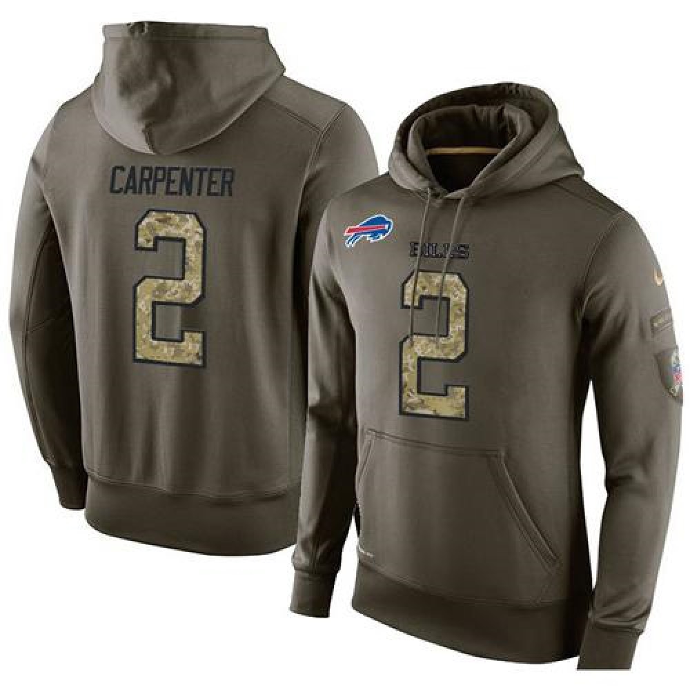 NFL Men's Nike Buffalo Bills #2 Dan Carpenter Stitched Green Olive Salute To Service KO Performance Hoodie NFL Men's Nike Buffalo Bills #2 Dan Carpenter Stitched Green Olive Salute To Service KO Performance Hoodie