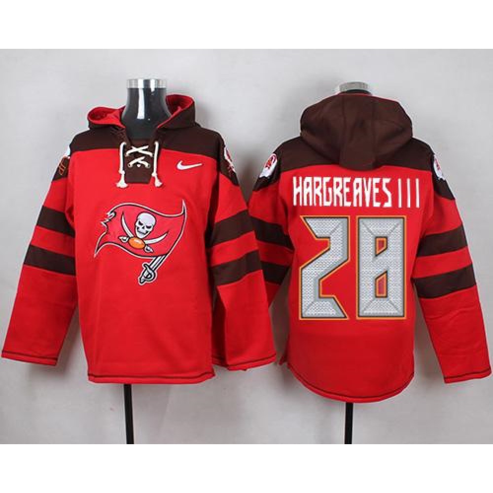 Nike Buccaneers #28 Vernon Hargreaves III Red Player Pullover NFL Hoodie