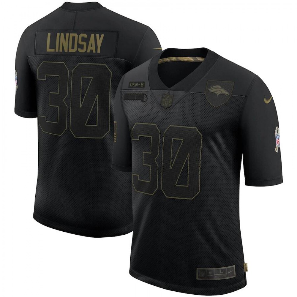 Men's Denver Broncos #30 Phillip Lindsay Black 2020 Salute To Service Limited Stitched Jersey Men's Denver Broncos #30 Phillip Lindsay Black 2020 Salute To Service Limited Stitched Jersey