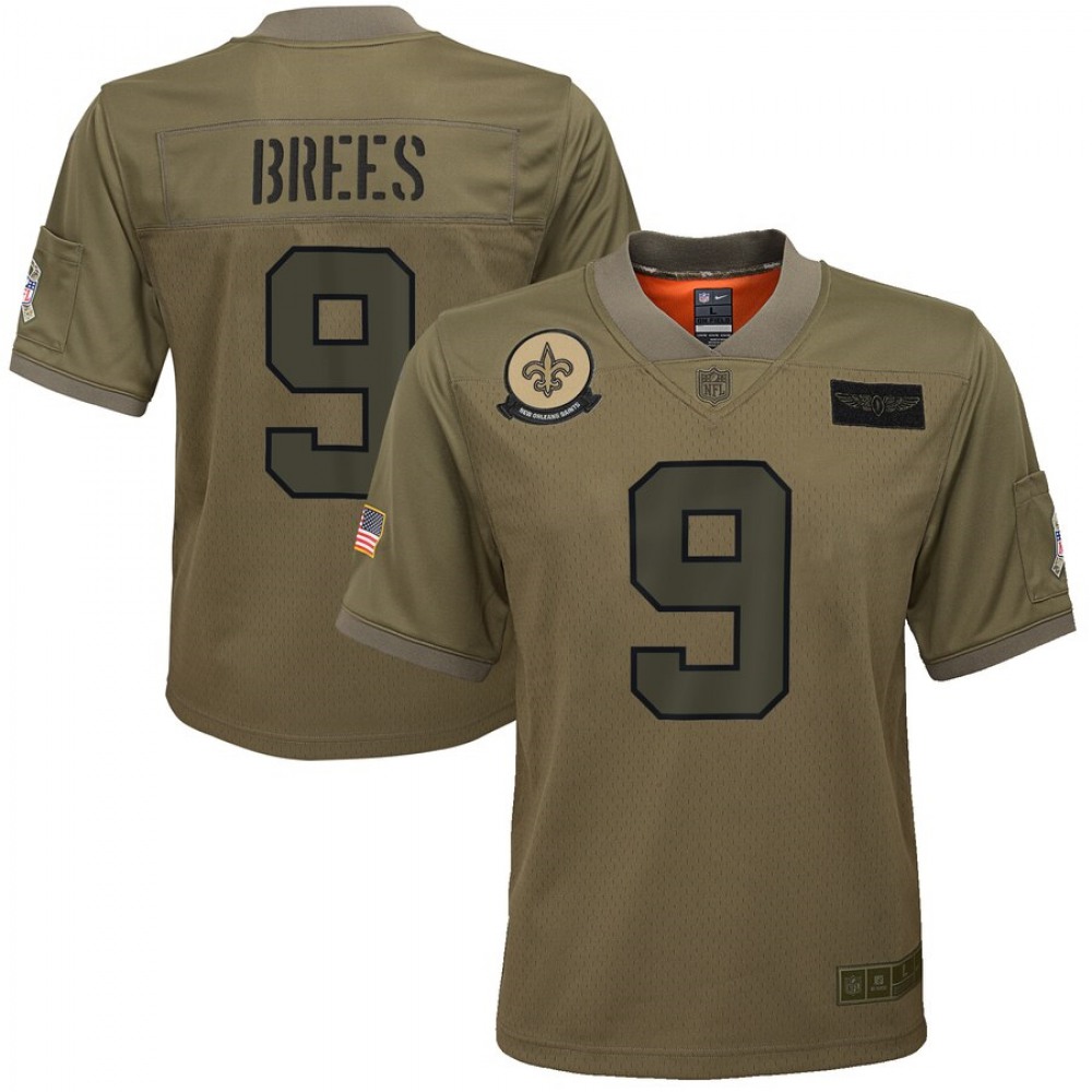 Youth New Orleans Saints #9 Drew Brees 2019 Camo Salute To Service Stitched NFL Jersey Youth New Orleans Saints #9 Drew Brees 2019 Camo Salute To Service Stitched NFL Jersey