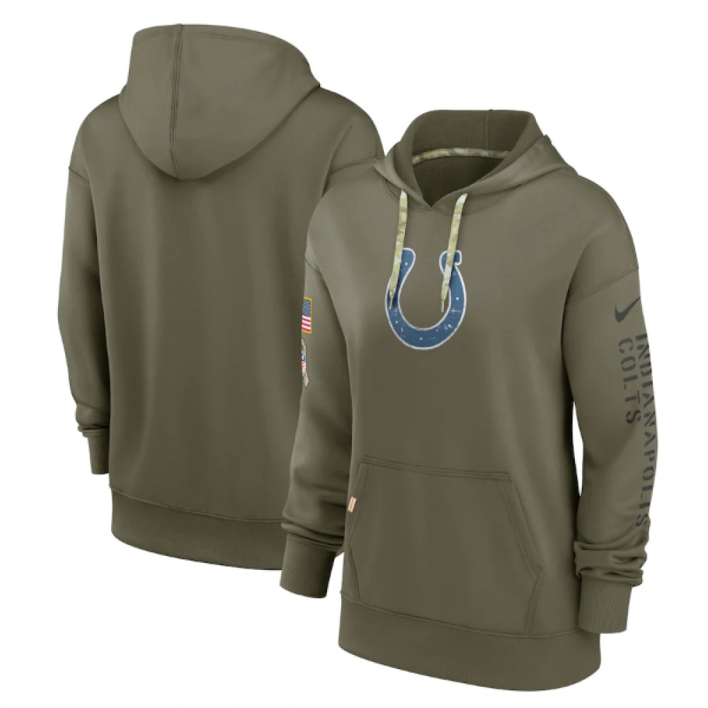 Women's Indianapolis Colts 2022 Olive Salute to Service Therma Performance Pullover Hoodie(Run Small) Women's Indianapolis Colts 2022 Olive Salute to Service Therma Performance Pullover Hoodie(Run Small)