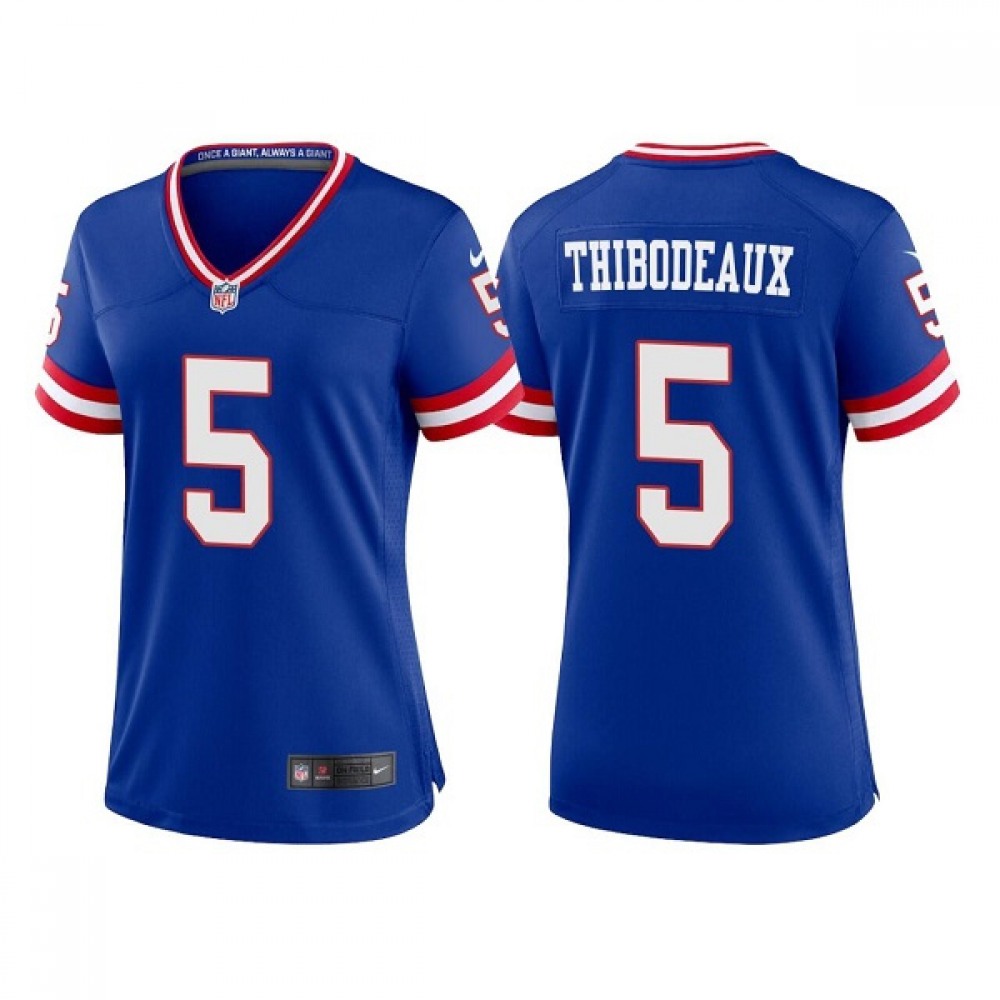 Women's New York Giants #5 Kayvon Thibodeaux Royal Classic Retired Player Stitched Jersey(Run Small) Women's New York Giants #5 Kayvon Thibodeaux Royal Classic Retired Player Stitched Jersey(Run Small)