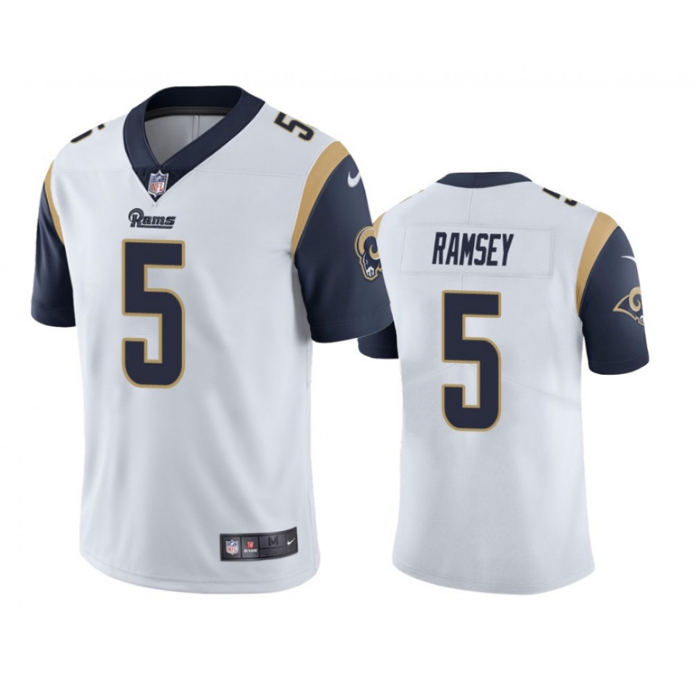Men's Los Angeles Rams #5 Jalen Ramsey White Vapor Untouchable Limited Stitched Jersey Men's Los Angeles Rams #5 Jalen Ramsey White Vapor Untouchable Limited Stitched Jersey