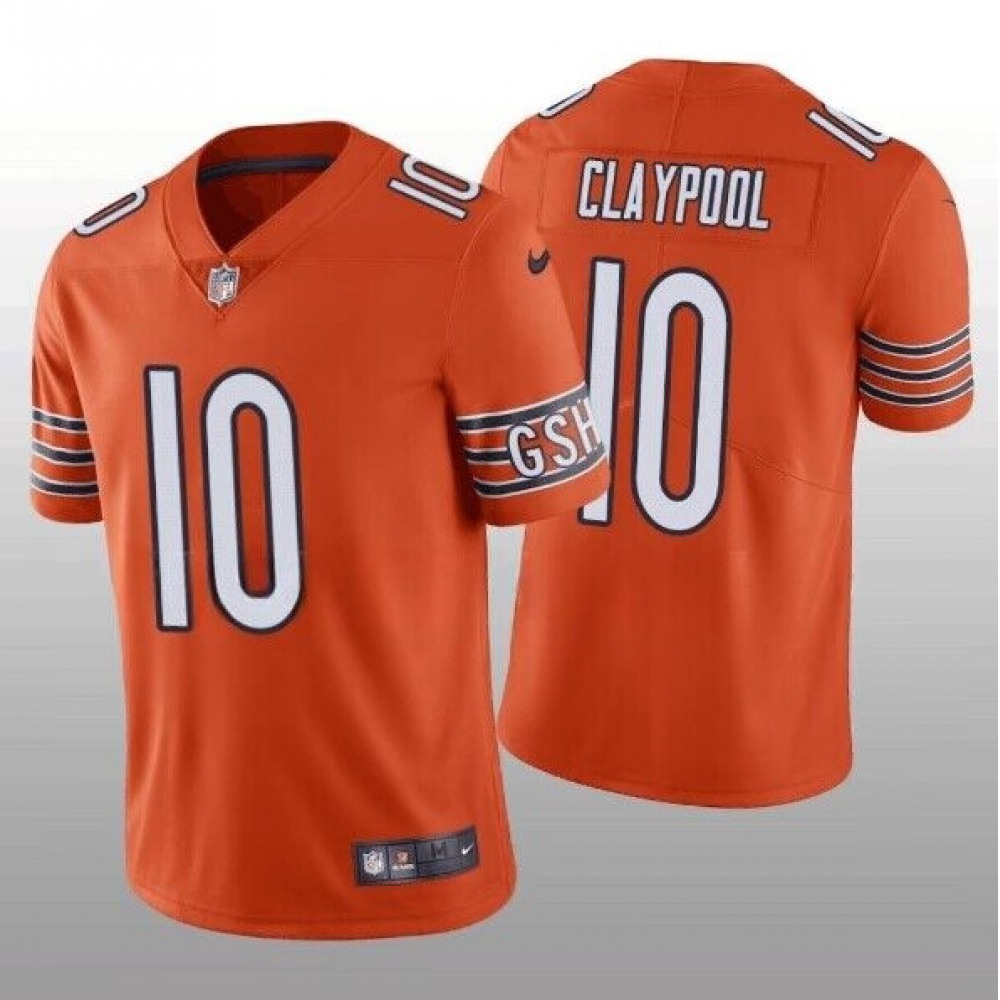 Men's Chicago Bears #10 Chase Claypool Orange Vapor untouchable Limited Stitched Football Jersey Men's Chicago Bears #10 Chase Claypool Orange Vapor untouchable Limited Stitched Football Jersey