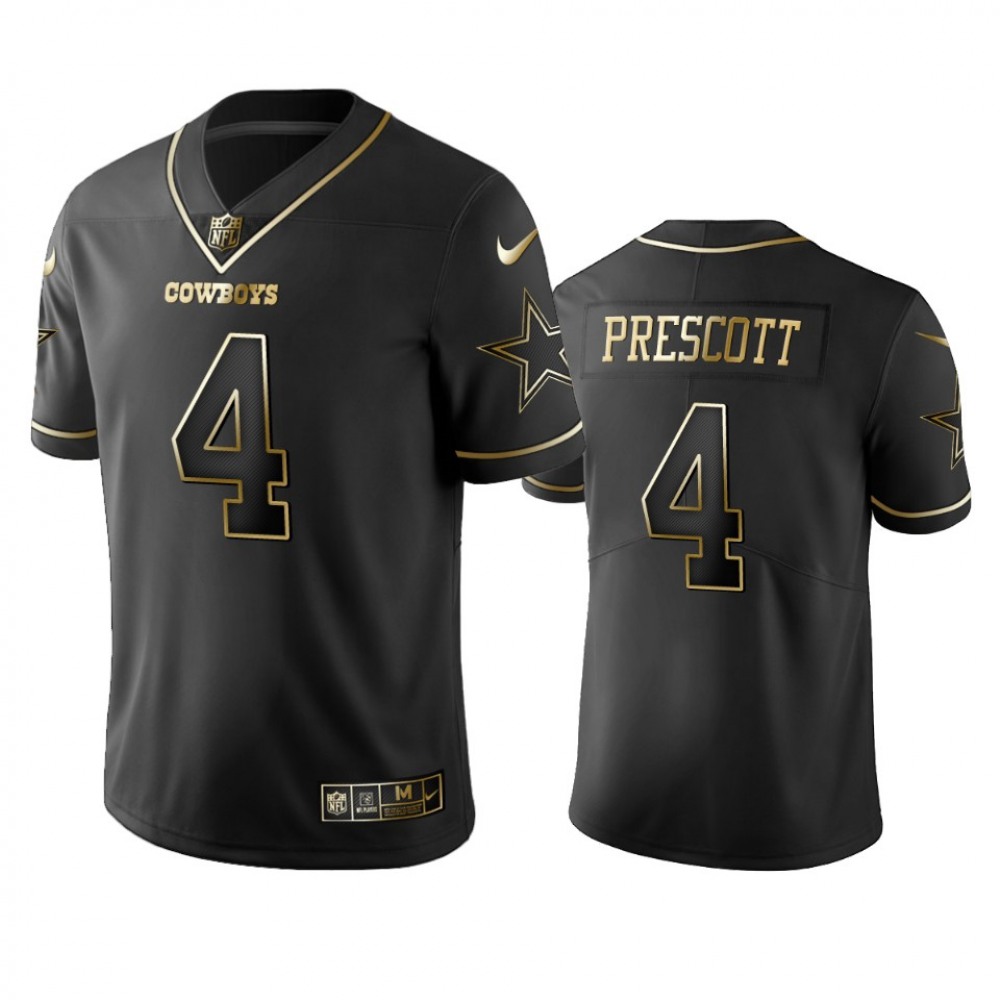 Men's Dallas Cowboys #4 Dak Prescott Black 2019 Golden Edition Stitched NFL Jersey Men's Dallas Cowboys #4 Dak Prescott Black 2019 Golden Edition Stitched NFL Jersey