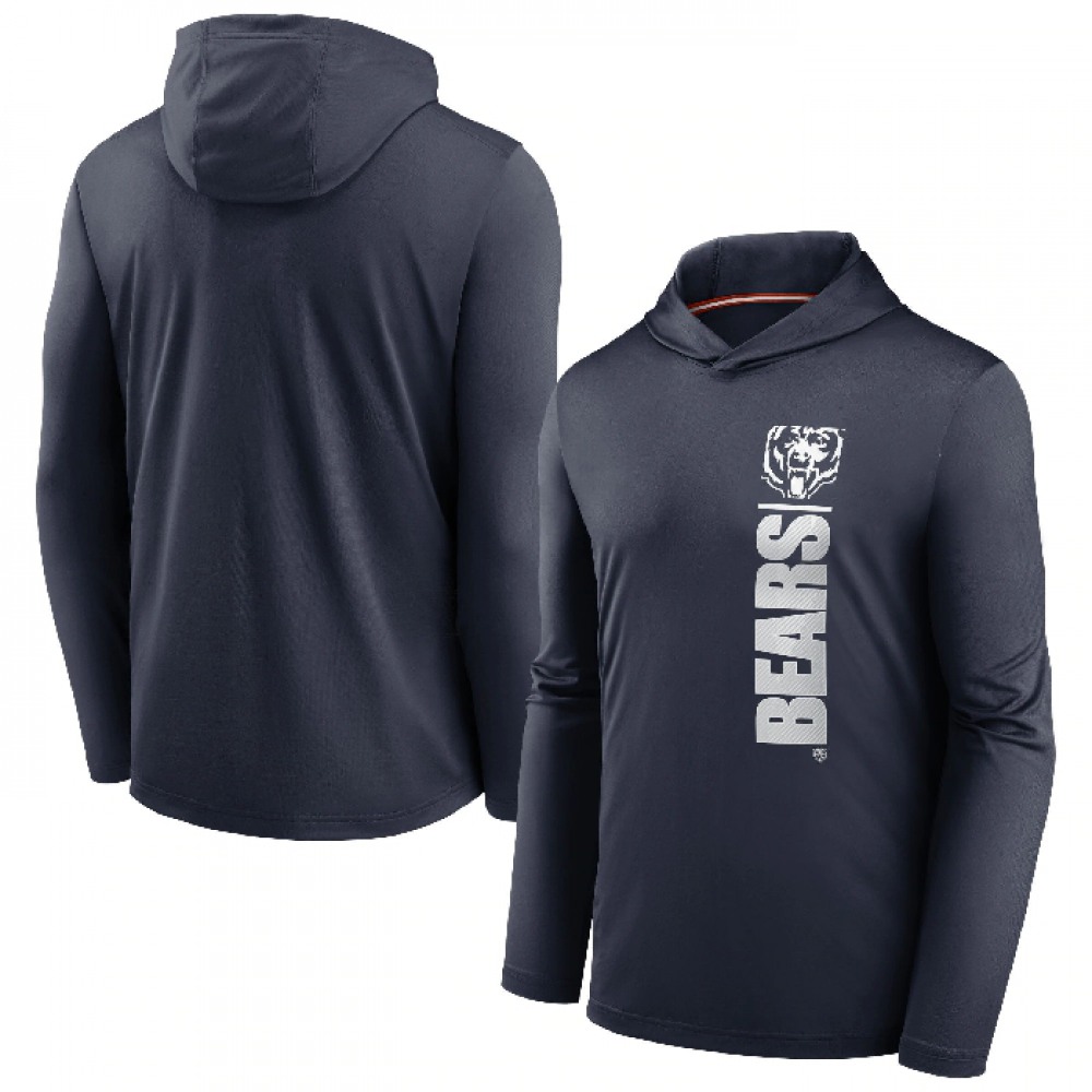Men's Chicago Bears Black Fan Gear Team Stack Hoodie Performance Long Sleeve T-Shirt Men's Chicago Bears Black Fan Gear Team Stack Hoodie Performance Long Sleeve T-Shirt