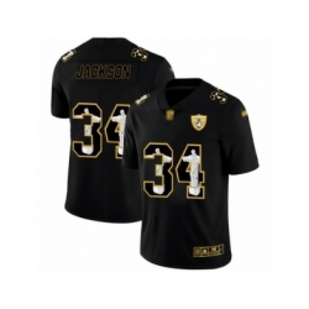 Men's Oakland Raiders #34 Bo Jackson Black Jesus Faith Edition Limited Stitched Jersey Men's Oakland Raiders #34 Bo Jackson Black Jesus Faith Edition Limited Stitched Jersey