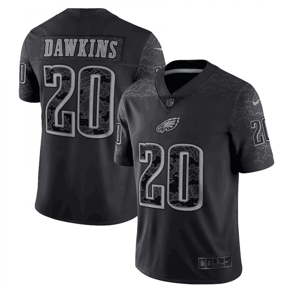 Men's Philadelphia Eagles #20 Brian Dawkins Black Reflective Limited Stitched Jersey Men's Philadelphia Eagles #20 Brian Dawkins Black Reflective Limited Stitched Jersey