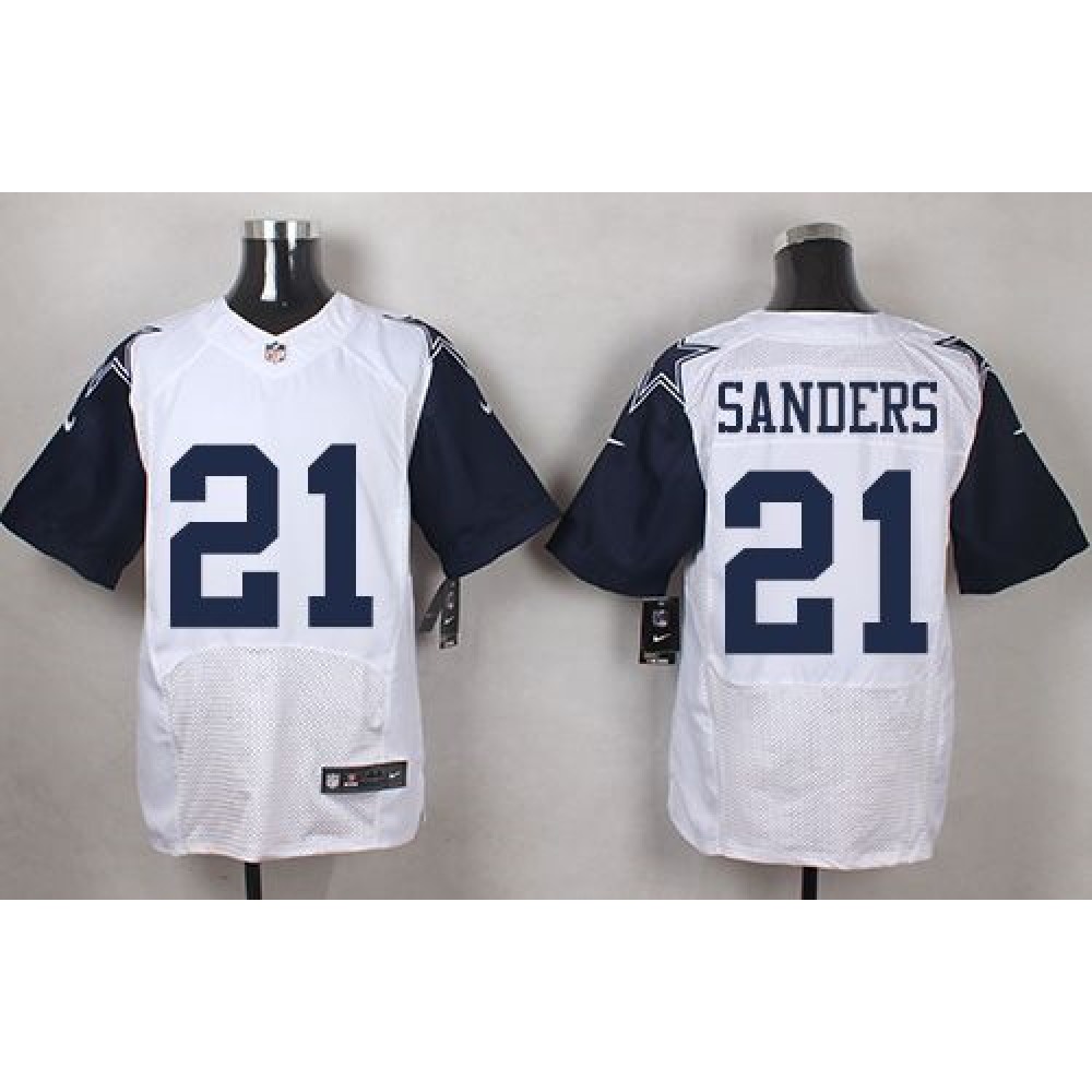 Nike Cowboys #21 Deion Sanders White Men's Stitched NFL Elite Rush Jersey Nike Cowboys #21 Deion Sanders White Men's Stitched NFL Elite Rush Jersey