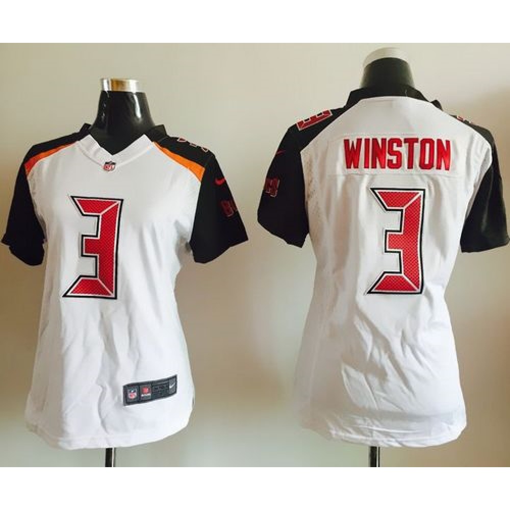 Nike Buccaneers #3 Jameis Winston White Women's Stitched NFL New Elite Jersey Nike Buccaneers #3 Jameis Winston White Women's Stitched NFL New Elite Jersey