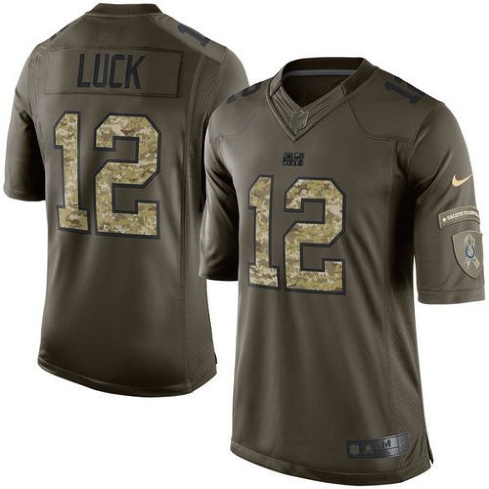 Nike Colts #12 Andrew Luck Green Youth Stitched NFL Limited Salute to Service Jersey Nike Colts #12 Andrew Luck Green Youth Stitched NFL Limited Salute to Service Jersey