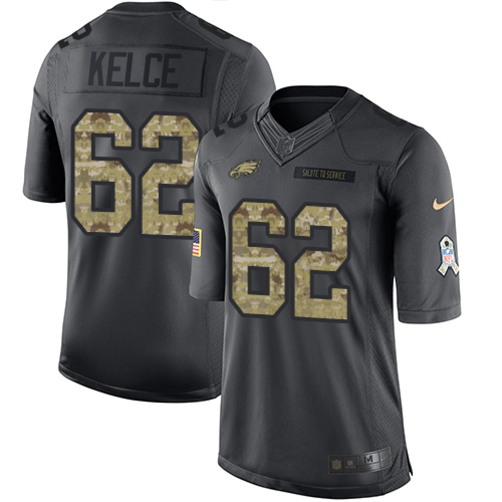 Nike Eagles #62 Jason Kelce Black Men's Stitched NFL Limited 2016 Salute To Service Jersey Nike Eagles #62 Jason Kelce Black Men's Stitched NFL Limited 2016 Salute To Service Jersey