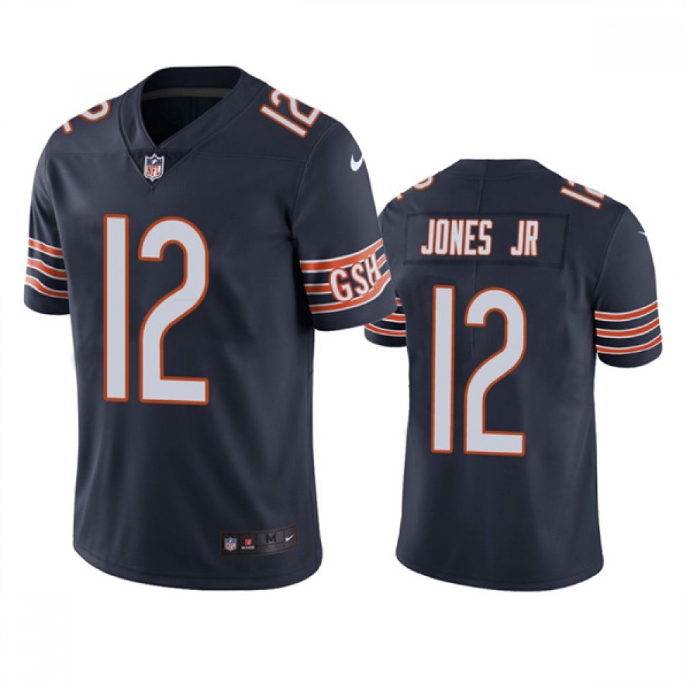Men's Chicago Bears #12 Velus Jones Jr. Navy Vapor untouchable Limited Stitched Jersey Men's Chicago Bears #12 Velus Jones Jr. Navy Vapor untouchable Limited Stitched Jersey