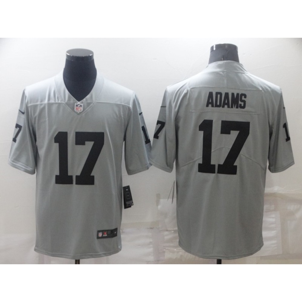 Men's Las Vegas Raiders #17 Davante Adams Grey Limited Stitched Jersey Men's Las Vegas Raiders #17 Davante Adams Grey Limited Stitched Jersey